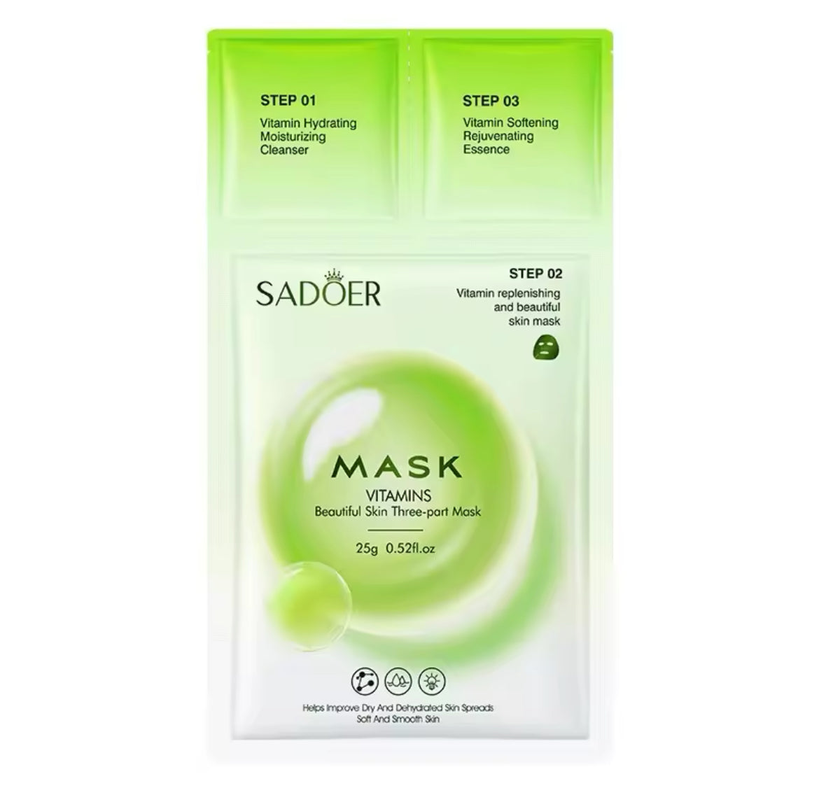 3 in 1 Vitamin Cleanser Maske Serum